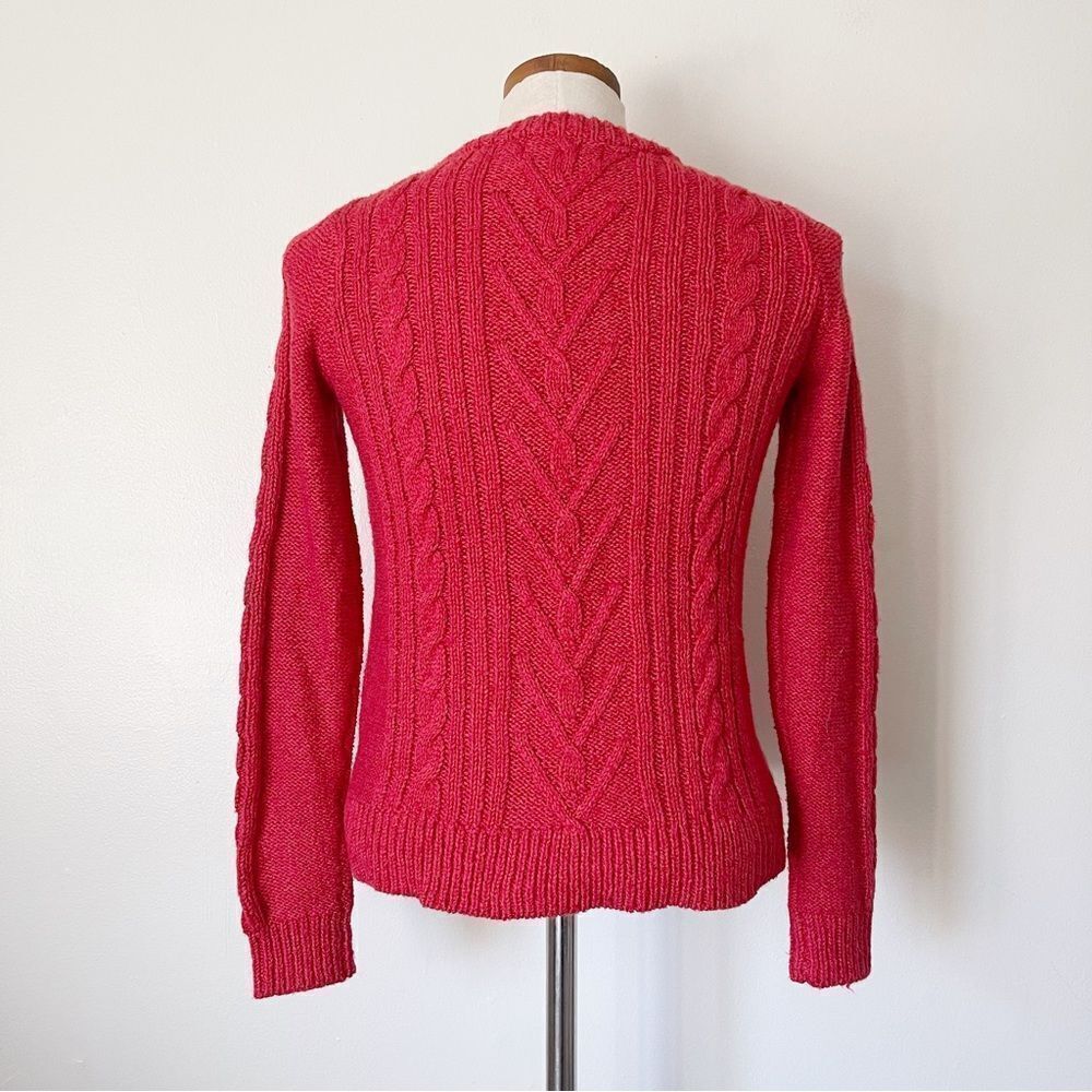 Anthropologie The Reeds Red cable knit sweater XS preowned - Picture 4 of 5
